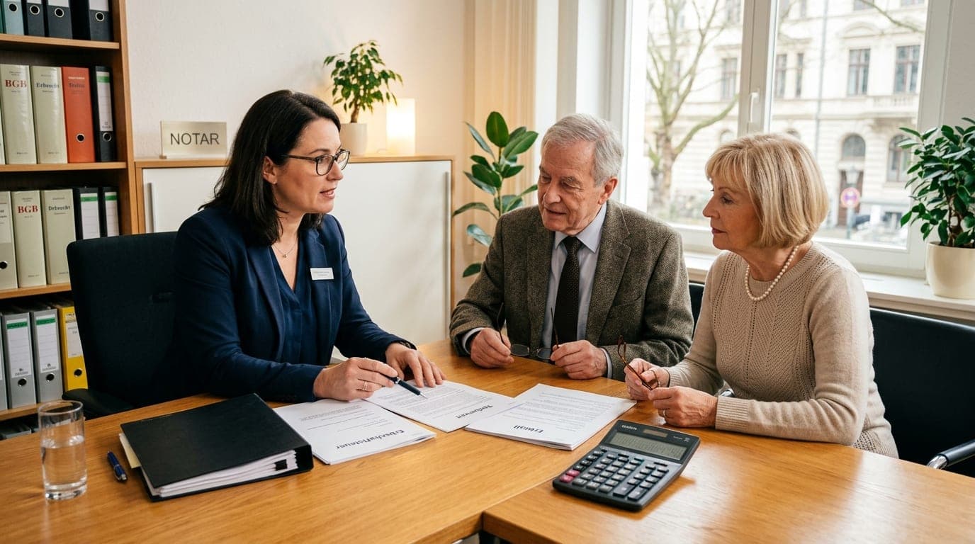 Notar erklärt älterem Ehepaar Erbschaftssteuer-Freibeträge